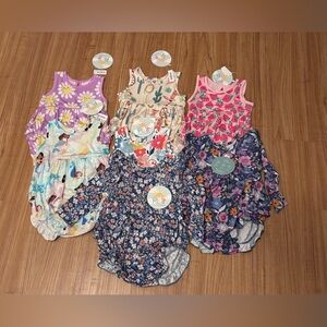 Little Sleepies Bundle Of 7 Bubble Rompers 18-24 months NWT